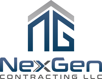 Footer of the website logo of NexGen Contracting