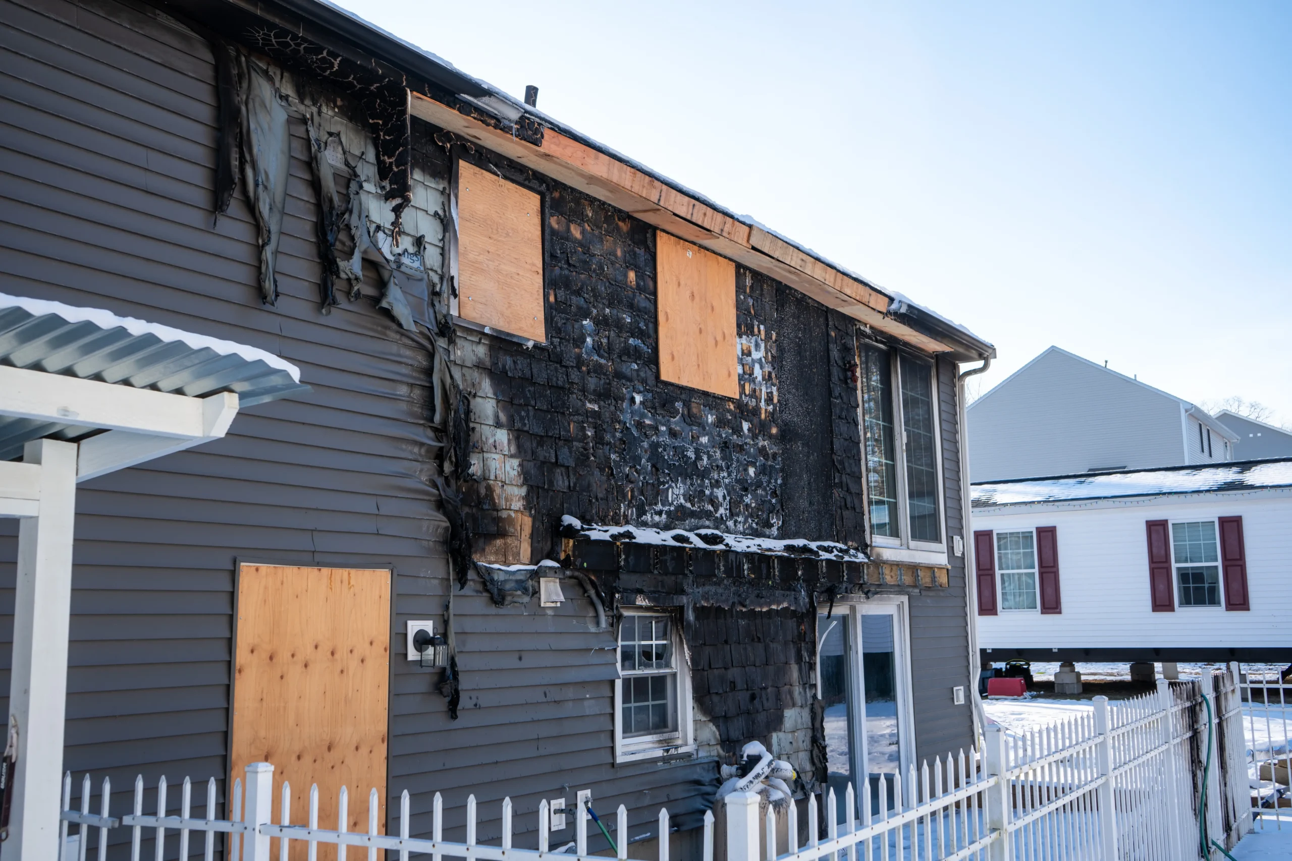 Fire damaged home awaiting restoration - NexGen Contracting Southeastern Massachusetts