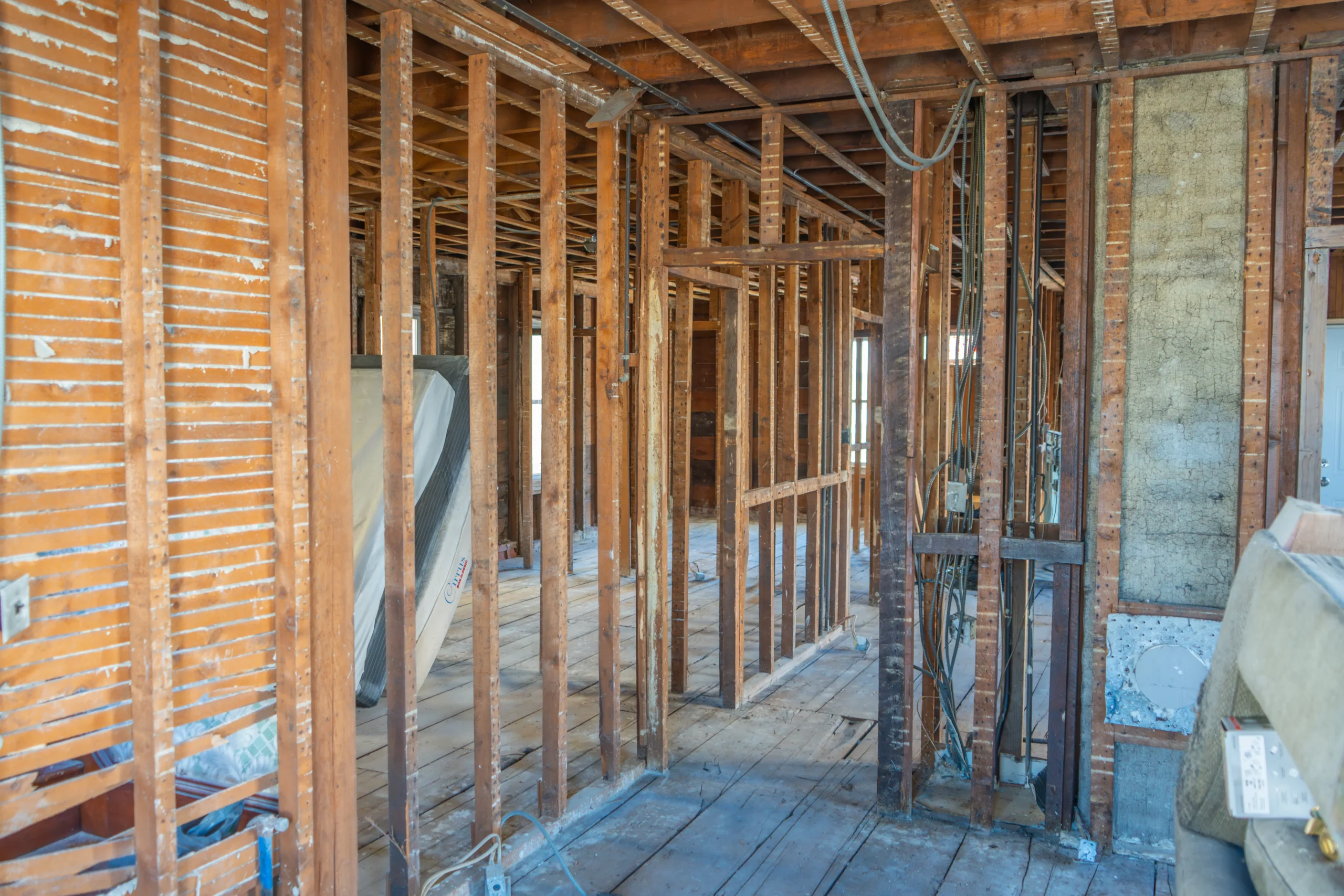 Full interior gut to studs - Hemlock Street before restoration